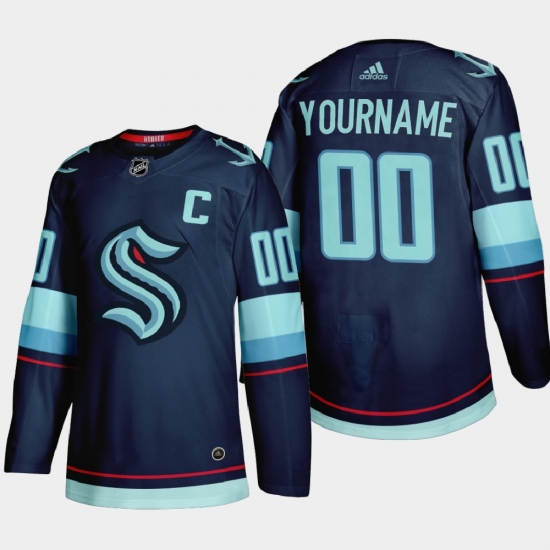 Men Women Youth Seattle Kraken Custom NHL Blue Jersey Men Women Youth Seattle Kraken Custom NHL Blue Jersey