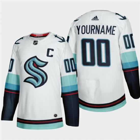 Seattle Kraken Custom Men Women youth Adidas 2021 22 White Away Authentic Stitched NHL Jersey Seattle Kraken Custom Men Women youth Adidas 2021 22 White Away Authentic Stitched NHL Jersey