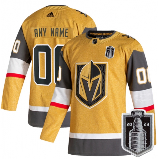 Men Vegas Golden Knights Customized Gold 2023 Stanley Cup Final Stitched Jersey Men Vegas Golden Knights Customized Gold 2023 Stanley Cup Final Stitched Jersey