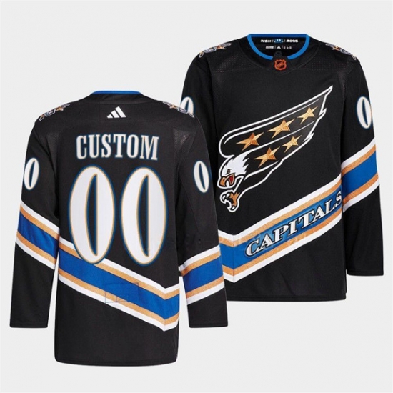 Men Women Youth Washington Capitals Custom Black 2022 23 Reverse Retro Stitched Jersey Men Women Youth Washington Capitals Custom Black 2022 23 Reverse Retro Stitched Jersey