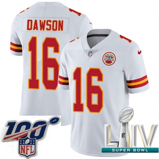 2020 Super Bowl LIV Men Nike Kansas City Chiefs #16 Len Dawson White Vapor Untouchable Limited Player NFL Jersey