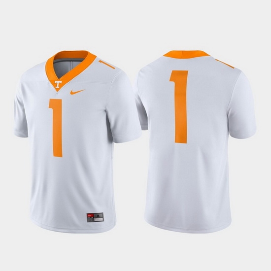 Men Tennessee Volunteers 1 White Game Jersey Men Tennessee Volunteers 1 White Game Jersey
