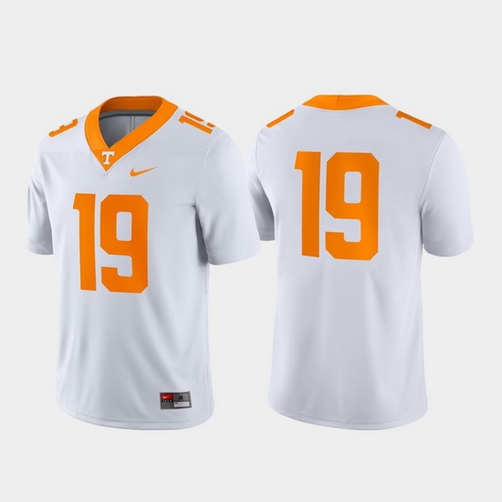 Men Tennessee Volunteers 19 White Game Jersey Men Tennessee Volunteers 19 White Game Jersey