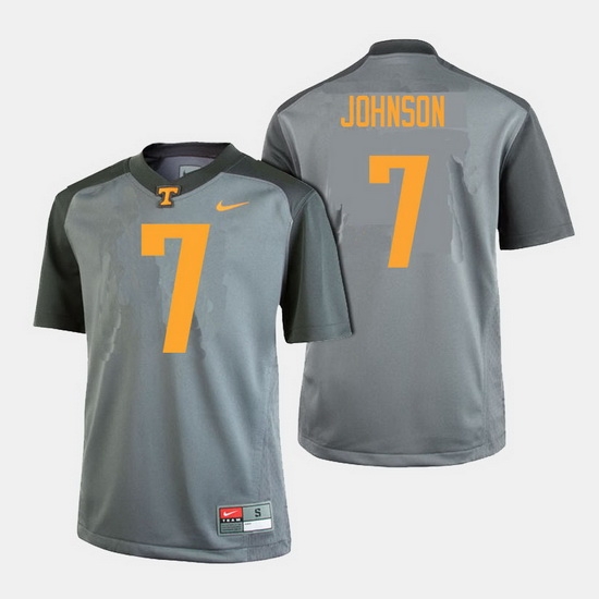 Men Tennessee Volunteers Brandon Johnson College Football Gray Jersey Men Tennessee Volunteers Brandon Johnson College Football Gray Jersey