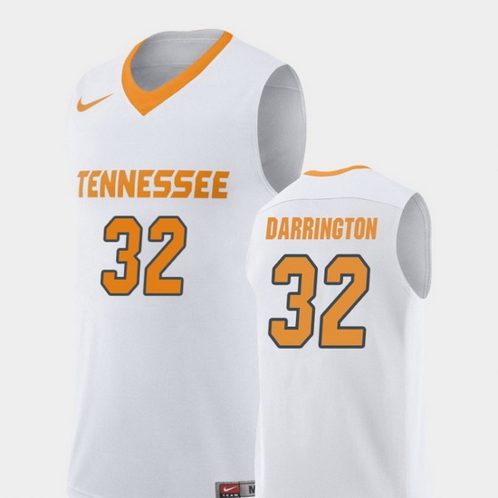Men Tennessee Volunteers Chris Darrington White Replica College Basketball Jersey Men Tennessee Volunteers Chris Darrington White Replica College Basketball Jersey