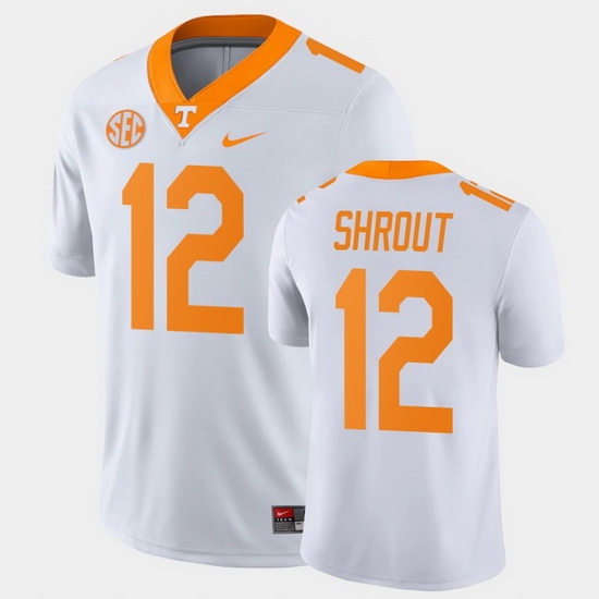 Men Tennessee Volunteers J.T. Shrout Game White College Football Jersey Men Tennessee Volunteers J.T. Shrout Game White College Football Jersey