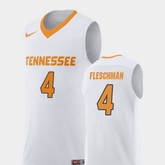 Men Tennessee Volunteers Jacob Fleschman White Replica College Basketball Jersey Men Tennessee Volunteers Jacob Fleschman White Replica College Basketball Jersey