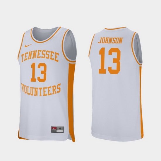 Men Tennessee Volunteers Jalen Johnson White Retro Performance College Basketball Jersey Men Tennessee Volunteers Jalen Johnson White Retro Performance College Basketball Jersey