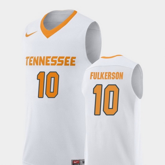 Men Tennessee Volunteers John Fulkerson White Replica College Basketball Jersey Men Tennessee Volunteers John Fulkerson White Replica College Basketball Jersey
