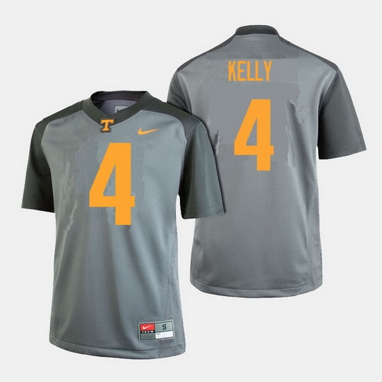 Men Tennessee Volunteers John Kelly College Football Gray Jersey Men Tennessee Volunteers John Kelly College Football Gray Jersey