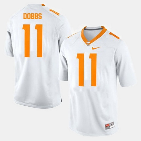 Men Tennessee Volunteers Joshua Dobbs College Football White Jersey Men Tennessee Volunteers Joshua Dobbs College Football White Jersey