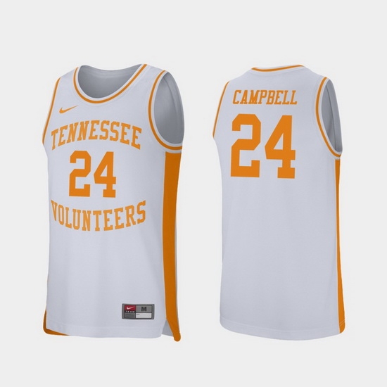 Men Tennessee Volunteers Lucas Campbell White Retro Performance College Basketball Jersey Men Tennessee Volunteers Lucas Campbell White Retro Performance College Basketball Jersey