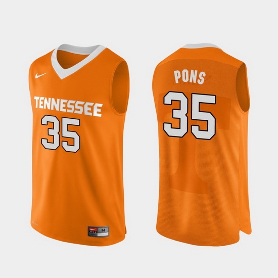 Men Tennessee Volunteers Yves Pons Orange Authentic Performace College Basketball Jersey Men Tennessee Volunteers Yves Pons Orange Authentic Performace College Basketball Jersey