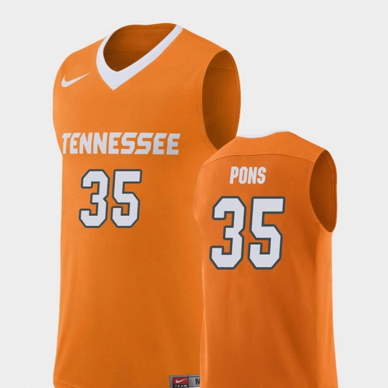 Men Tennessee Volunteers Yves Pons Orange Replica College Basketball Jersey Men Tennessee Volunteers Yves Pons Orange Replica College Basketball Jersey