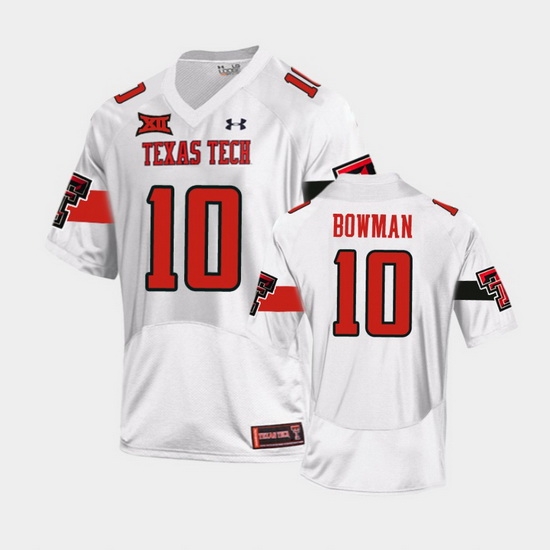 Men Texas Tech Red Raiders Alan Bowman Replica White Football Team Jersey Men Texas Tech Red Raiders Alan Bowman Replica White Football Team Jersey