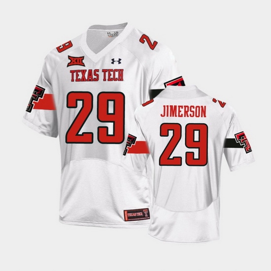 Men Texas Tech Red Raiders Kendell Jimerson Replica White Football Team Jersey Men Texas Tech Red Raiders Kendell Jimerson Replica White Football Team Jersey