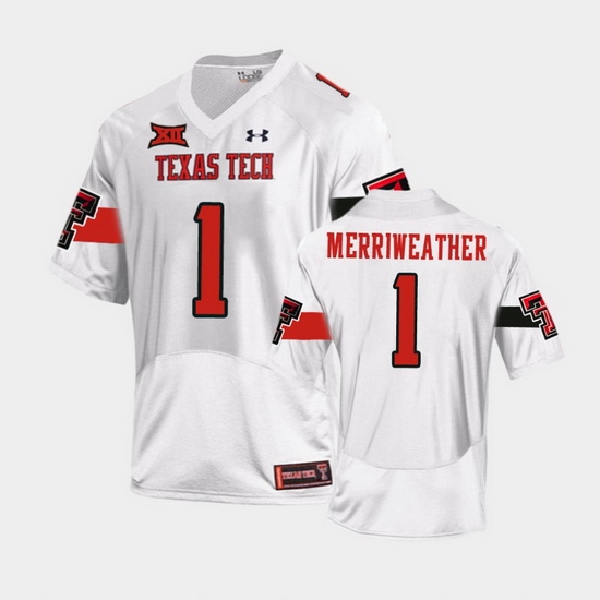 Men Texas Tech Red Raiders Krishon Merriweather Replica White Football Team Jersey Men Texas Tech Red Raiders Krishon Merriweather Replica White Football Team Jersey