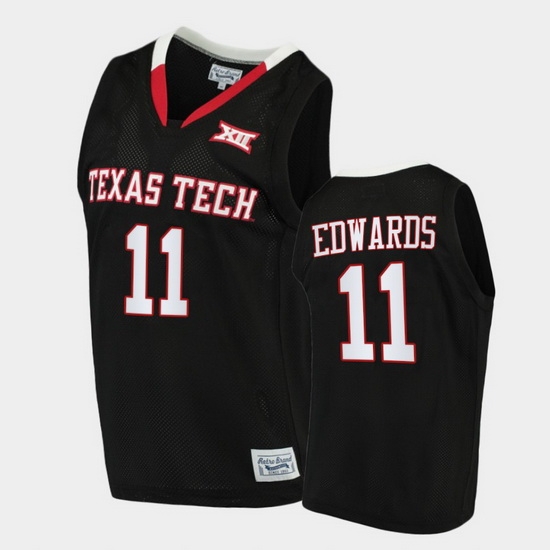 Men Texas Tech Red Raiders Kyler Edwards Alumni Limited Black Basketball 2020 21 Jersey Men Texas Tech Red Raiders Kyler Edwards Alumni Limited Black Basketball 2020 21 Jersey