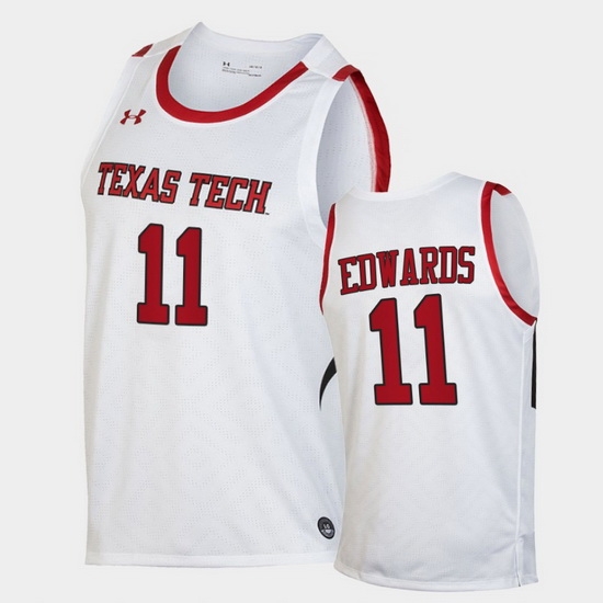 Men Texas Tech Red Raiders Kyler Edwards Replica White Basketball 2020 21 Jersey Men Texas Tech Red Raiders Kyler Edwards Replica White Basketball 2020 21 Jersey