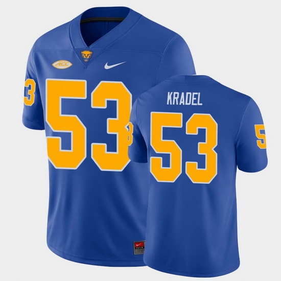 Men Pitt Panthers Jake Kradel College Football Royal Game Jersey Men Pitt Panthers Jake Kradel College Football Royal Game Jersey
