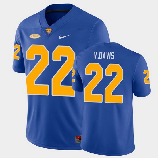Men Pitt Panthers Vincent Davis College Football Royal Game Jersey Men Pitt Panthers Vincent Davis College Football Royal Game Jersey