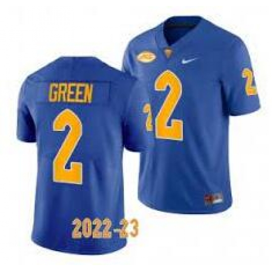 Pittsburgh Panthers #2 GREEN Blue Jersey Pittsburgh Panthers #2 GREEN Blue Jersey