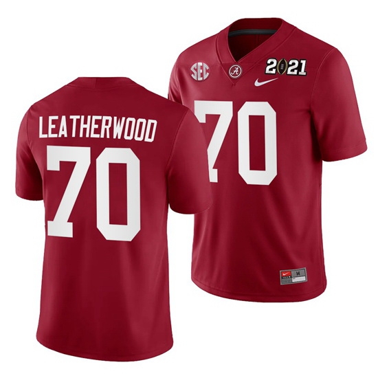Alabama Crimson Tide Alex Leatherwood Crimson 2021 Rose Bowl Champions College Football Playoff College Football Playoff Jersey Alabama Crimson Tide Alex Leatherwood Crimson 2021 Rose Bowl Champions College Football Playoff College Football Playoff Jersey