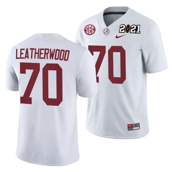 Alabama Crimson Tide Alex Leatherwood White 2021 Rose Bowl Champions College Football Playoff College Football Playoff Jersey Alabama Crimson Tide Alex Leatherwood White 2021 Rose Bowl Champions College Football Playoff College Football Playoff Jersey
