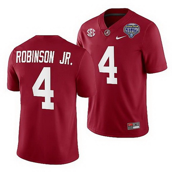 Alabama Crimson Tide Brian Robinson Jr. Crimson 2021 Cotton Bowl College Football Playoff Jersey Alabama Crimson Tide Brian Robinson Jr. Crimson 2021 Cotton Bowl College Football Playoff Jersey