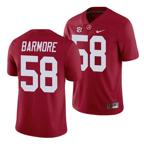Alabama Crimson Tide Christian Barmore Game Crimson College Football Jersey Alabama Crimson Tide Christian Barmore Game Crimson College Football Jersey