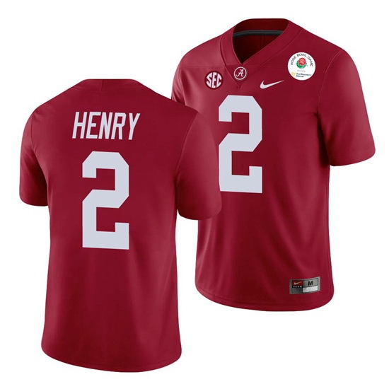 Alabama Crimson Tide Derrick Henry Crimson 2021 Rose Bowl College Football Jersey Alabama Crimson Tide Derrick Henry Crimson 2021 Rose Bowl College Football Jersey
