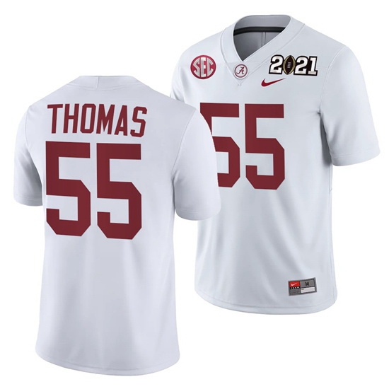 Alabama Crimson Tide Derrick Thomas White 2021 Rose Bowl Champions College Football Playoff College Football Playoff Jersey Alabama Crimson Tide Derrick Thomas White 2021 Rose Bowl Champions College Football Playoff College Football Playoff Jersey