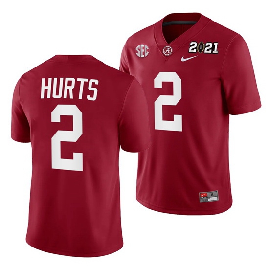Alabama Crimson Tide Jalen Hurts Crimson 2021 Rose Bowl Champions College Football Playoff College Football Playoff Jersey Alabama Crimson Tide Jalen Hurts Crimson 2021 Rose Bowl Champions College Football Playoff College Football Playoff Jersey