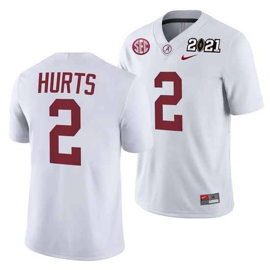Alabama Crimson Tide Jalen Hurts White 2021 Rose Bowl Champions College Football Playoff College Football Playoff Jersey Alabama Crimson Tide Jalen Hurts White 2021 Rose Bowl Champions College Football Playoff College Football Playoff Jersey