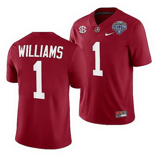 Alabama Crimson Tide Jameson Williams Crimson 2021 Cotton Bowl College Football Playoff Jersey Alabama Crimson Tide Jameson Williams Crimson 2021 Cotton Bowl College Football Playoff Jersey