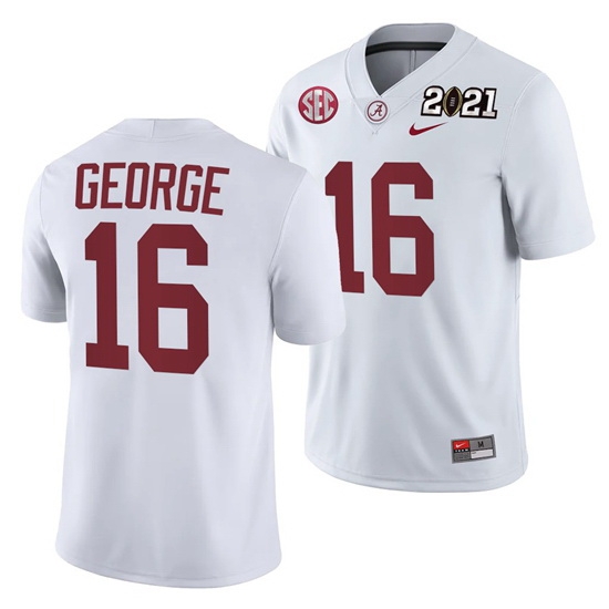 Alabama Crimson Tide Jayden George White 2021 Rose Bowl Champions College Football Playoff College Football Playoff Jersey Alabama Crimson Tide Jayden George White 2021 Rose Bowl Champions College Football Playoff College Football Playoff Jersey