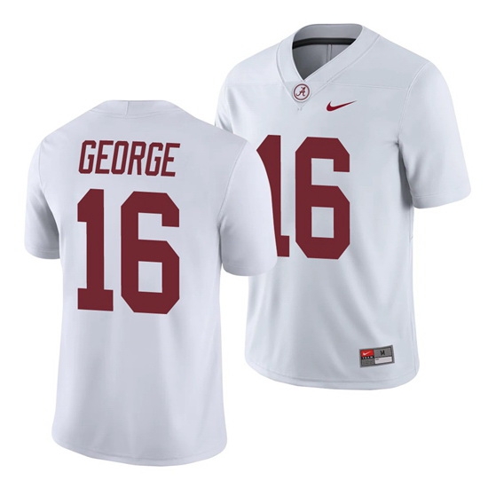 Alabama Crimson Tide Jayden George White College Football Men's Game Jersey Alabama Crimson Tide Jayden George White College Football Men's Game Jersey