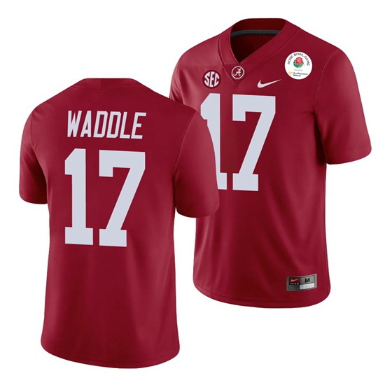 Alabama Crimson Tide Jaylen Waddle Crimson 2021 Rose Bowl College Football Jersey Alabama Crimson Tide Jaylen Waddle Crimson 2021 Rose Bowl College Football Jersey