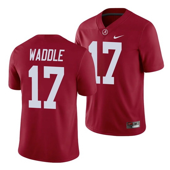 Alabama Crimson Tide Jaylen Waddle Crimson Game Alumni Player Football Jersey Alabama Crimson Tide Jaylen Waddle Crimson Game Alumni Player Football Jersey