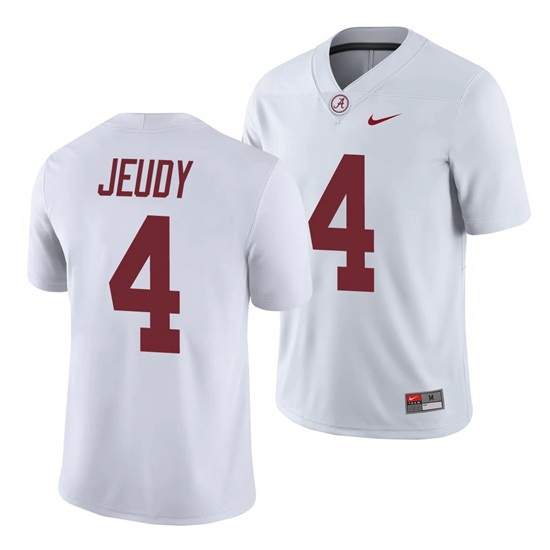 Alabama Crimson Tide Jerry Jeudy White College Football Men's Game Jersey Alabama Crimson Tide Jerry Jeudy White College Football Men's Game Jersey