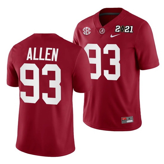Alabama Crimson Tide Jonathan Allen Crimson 2021 Rose Bowl Champions College Football Playoff College Football Playoff Jersey Alabama Crimson Tide Jonathan Allen Crimson 2021 Rose Bowl Champions College Football Playoff College Football Playoff Jersey