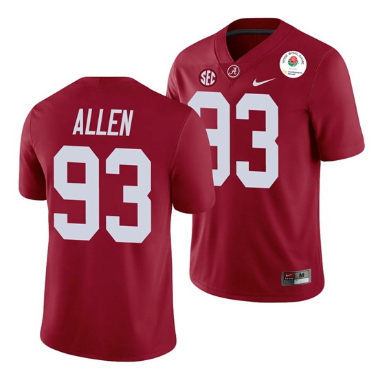 Alabama Crimson Tide Jonathan Allen Crimson 2021 Rose Bowl College Football Jersey Alabama Crimson Tide Jonathan Allen Crimson 2021 Rose Bowl College Football Jersey