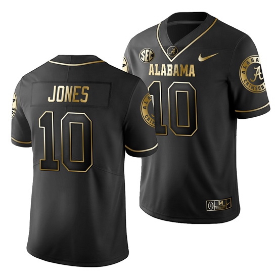 Alabama Crimson Tide Mac Jones Black College Football Men's Golden Edition Limited Jersey Alabama Crimson Tide Mac Jones Black College Football Men's Golden Edition Limited Jersey
