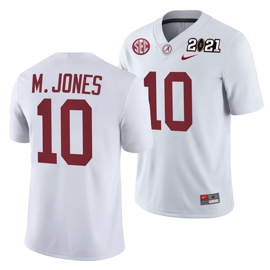 Alabama Crimson Tide Mac Jones White 2021 Rose Bowl Champions College Football Playoff College Football Playoff Jersey Alabama Crimson Tide Mac Jones White 2021 Rose Bowl Champions College Football Playoff College Football Playoff Jersey