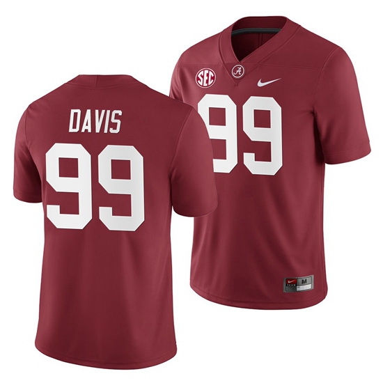 Alabama Crimson Tide Raekwon Davis Crimson 2019 Home Game Jersey NCAA Football Alabama Crimson Tide Raekwon Davis Crimson 2019 Home Game Jersey NCAA Football