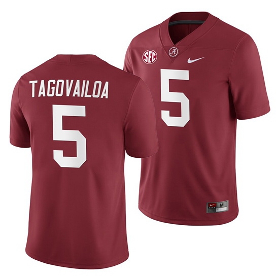 Alabama Crimson Tide Taulia Tagovailoa Crimson 2019 Home Game Jersey NCAA Football Alabama Crimson Tide Taulia Tagovailoa Crimson 2019 Home Game Jersey NCAA Football