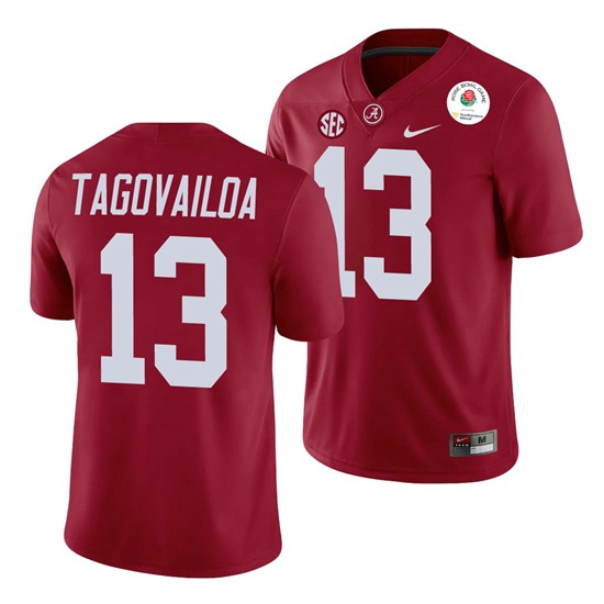 Alabama Crimson Tide Tua Tagovailoa Crimson 2021 Rose Bowl College Football Jersey Alabama Crimson Tide Tua Tagovailoa Crimson 2021 Rose Bowl College Football Jersey