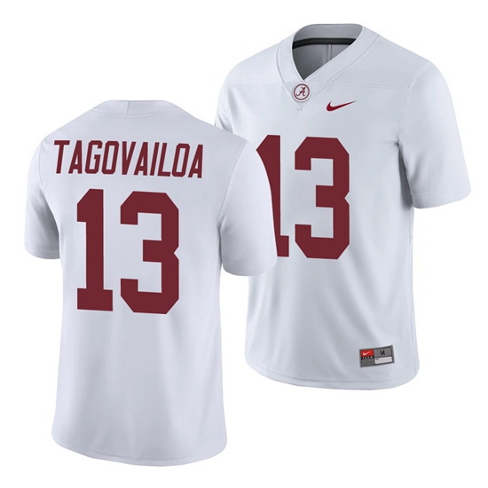Alabama Crimson Tide Tua Tagovailoa White College Football Men's Game Jersey Alabama Crimson Tide Tua Tagovailoa White College Football Men's Game Jersey