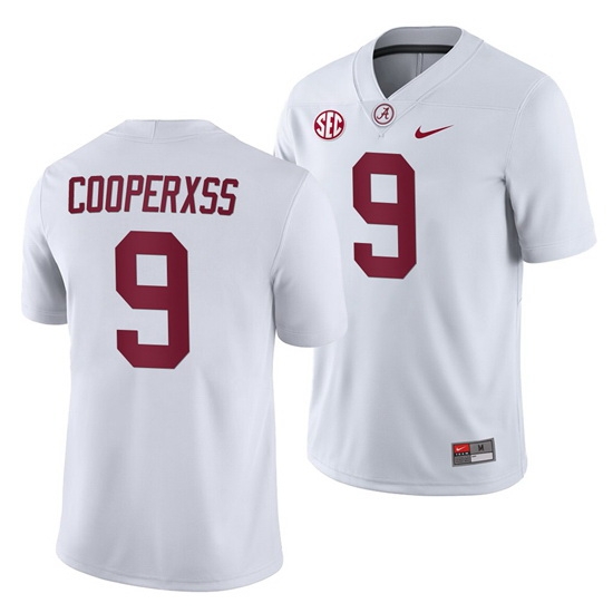 NCAA Football Alabama Crimson Tide Amari Cooper White 2019 Away History Player Jersey NCAA Football Alabama Crimson Tide Amari Cooper White 2019 Away History Player Jersey