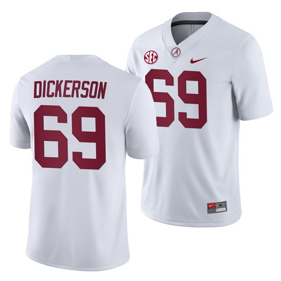 NCAA Football Alabama Crimson Tide Landon Dickerson White 2019 Away Game Jersey NCAA Football Alabama Crimson Tide Landon Dickerson White 2019 Away Game Jersey